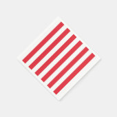 紙ナプキンズレッド&ホワイトストライプ スタンダードカクテルナプキン (角)