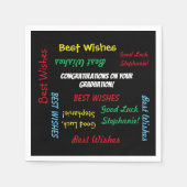 紙ナプキンズ卒業パーティカラフルおもしろい紙 スタンダードカクテルナプキン (正面)