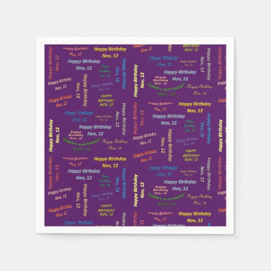 紙ナプキンズ11月12誕生日 スタンダードカクテルナプキン (正面)
