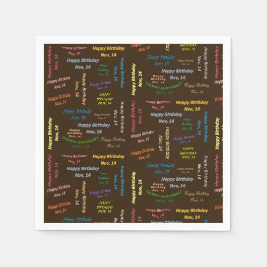 紙ナプキンズ11月14誕生日 スタンダードカクテルナプキン (正面)