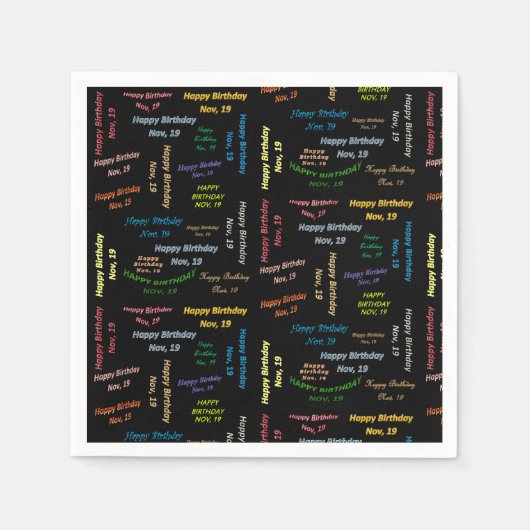 紙ナプキンズ11月19誕生日 スタンダードカクテルナプキン (正面)