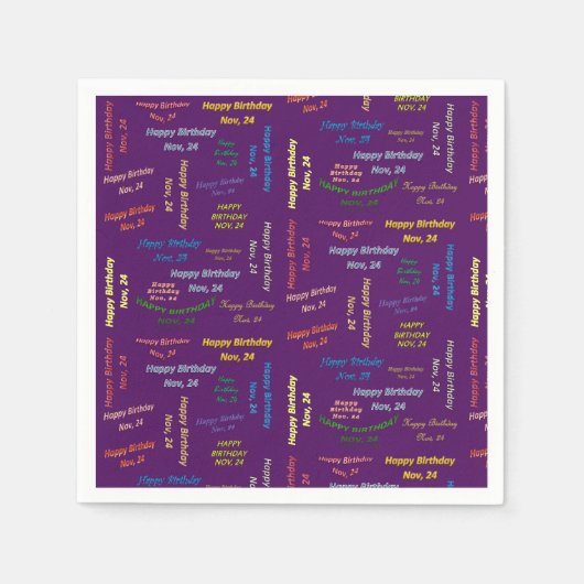 紙ナプキンズ11月24誕生日 スタンダードカクテルナプキン (正面)