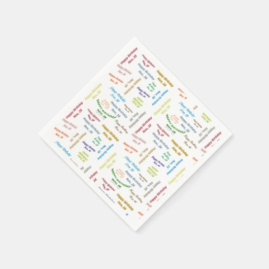 紙ナプキンズ11月28誕生日 スタンダードカクテルナプキン (角)