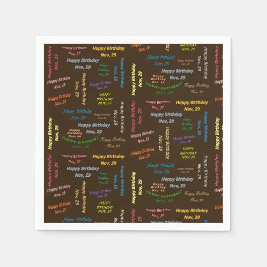 紙ナプキンズ11月29誕生日 スタンダードカクテルナプキン (正面)