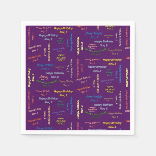 紙ナプキンズ11月3誕生日 スタンダードカクテルナプキン (正面)