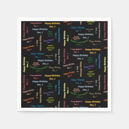 紙ナプキンズ12月1誕生日 スタンダードカクテルナプキン (正面)