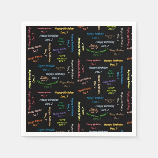 紙ナプキンズ12月7誕生日 スタンダードカクテルナプキン (正面)