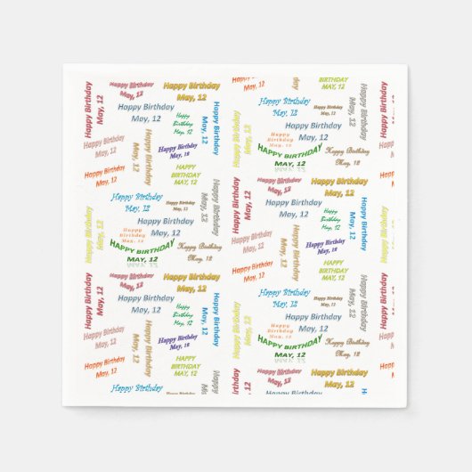 紙ナプキンズ5月12誕生日 スタンダードカクテルナプキン (正面)