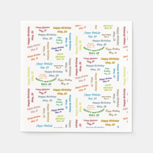 紙ナプキンズ5月20誕生日 スタンダードカクテルナプキン (正面)