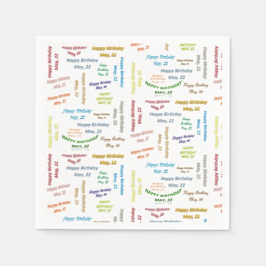 紙ナプキンズ5月22誕生日 スタンダードカクテルナプキン (正面)