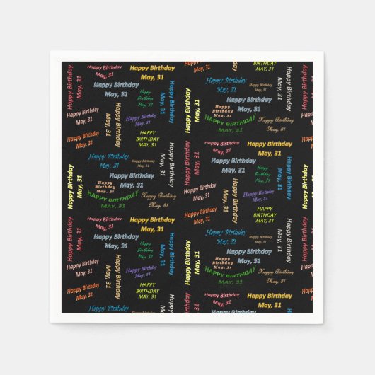 紙ナプキンズ5月31誕生日 スタンダードカクテルナプキン (正面)