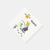 紙ナプキンズ、アリゲーターフィッシャーマンサン スタンダードカクテルナプキン (角)