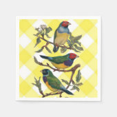 紙ナプキンズ、イエローバードプレイド スタンダードカクテルナプキン (正面)