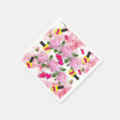 紙ナプキンズ、イエロー爪、 ネイルポーランドフローラハート スタンダードカクテルナプキン (角)