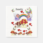 紙ナプキンズ、エンジェルマッシュルームバタフライ スタンダードカクテルナプキン (正面)