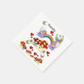 紙ナプキンズ、エンジェルマッシュルームバタフライ スタンダードカクテルナプキン (角)