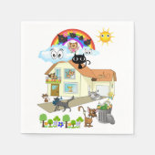 紙ナプキンズ、キャッツニャーナプキンズ スタンダードカクテルナプキン (正面)