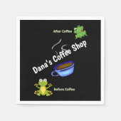 紙ナプキンズ、コーヒーカエルの前後 スタンダードカクテルナプキン (正面)