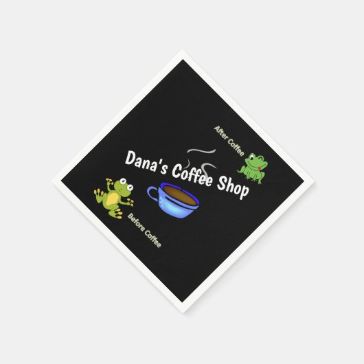 紙ナプキンズ、コーヒーカエルの前後 スタンダードカクテルナプキン (角)