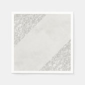 紙ナプキンズ、シルバー スタンダードカクテルナプキン (正面)
