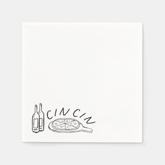 紙ナプキンズ、スタンダードカクテル – Cin Cin スタンダードカクテルナプキン (正面)