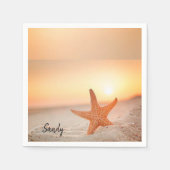 紙ナプキンズ、スターフィッシュビーチ スタンダードカクテルナプキン (正面)