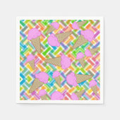 紙ナプキンズ、ストロベリーアイスクリームシェブロン スタンダードカクテルナプキン (正面)