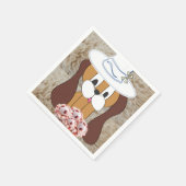 紙ナプキンズ、ドッグストロベリーアイスクリーム スタンダードカクテルナプキン (角)