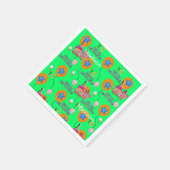 紙ナプキンズ、ハッピー10誕生日バルーン緑 スタンダードカクテルナプキン (角)