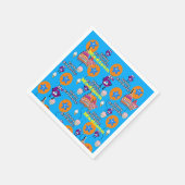 紙ナプキンズ、ハッピー6誕生日バルーン#6ブルー スタンダードカクテルナプキン (角)