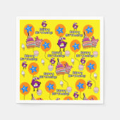 紙ナプキンズ、ハッピー6誕生日バルーン#6 スタンダードカクテルナプキン (正面)