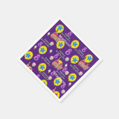 紙ナプキンズ、ハッピー8誕生日バルーン紫 スタンダードカクテルナプキン (角)