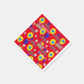 紙ナプキンズ、ハッピー9誕生日バルーン#9赤 スタンダードカクテルナプキン (角)