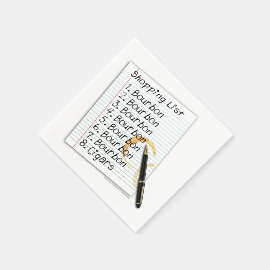 紙ナプキンズ – バーボンラバーズショッピングリスト スタンダードカクテルナプキン (角)