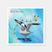 紙ナプキンズ、フィッシュカモメ鳥海波 スタンダードカクテルナプキン (正面)