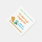 紙ナプキンズ、フロギングウェットフロッグキノコ誕生日 スタンダードカクテルナプキン (角)