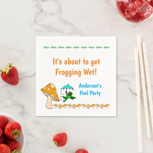 紙ナプキンズ、フロギングウェットフロッグマッシュルームリブ スタンダードカクテルナプキン (インサイチュ)