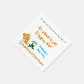 紙ナプキンズ、フロギングウェットフロッグマッシュルームリブ スタンダードカクテルナプキン (角)