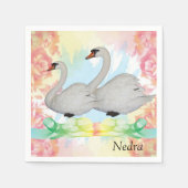 紙ナプキンズ、フローラスワン スタンダードカクテルナプキン (正面)