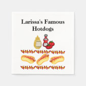 紙ナプキンズ、ホットドッグ、ケチャップマスタードフード スタンダードカクテルナプキン (正面)