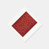 紙ナプキンズ、レッド&ホワイトハート スタンダードカクテルナプキン (角)
