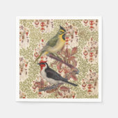 紙ナプキンズ、ヴィンテージ・バード スタンダードカクテルナプキン (正面)