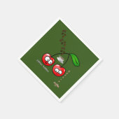 紙ナプキンズ、前後のさくらんぼ スタンダードカクテルナプキン (角)