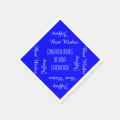 紙ナプキンズ、卒業パーティー名ブルーホワイト スタンダードカクテルナプキン (角)