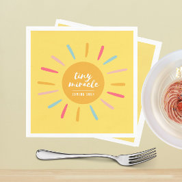 紙ナプキンズ、小さな奇跡の赤ちゃんシャワー黄色の太陽 スタンダードカクテルナプキン