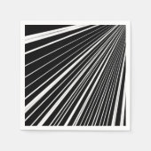 紙ナプキンズ、白黒ストライプ スタンダードカクテルナプキン (正面)