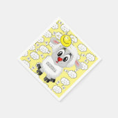 紙ナプキンズ、羊の太陽の雲イエロー スタンダードカクテルナプキン (角)