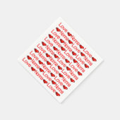 紙ナプキンズ、赤いハートラブノンナ スタンダードカクテルナプキン (角)