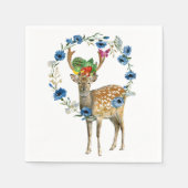 紙ナプキンズ、鹿フローラフルーツ スタンダードカクテルナプキン (正面)