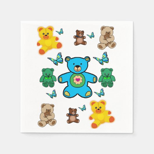 紙ナプキンテディベア スタンダードカクテルナプキン (正面)